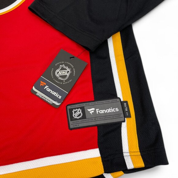 Calgary Flames SEWN Breakaway Fanatics NHL Hockey Jersey Men's Large L NWT - Picture 6 of 6